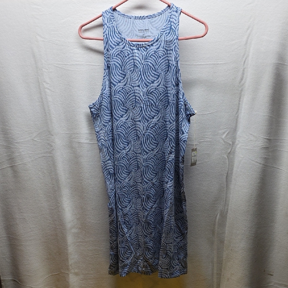 Organic Cotton Jersey Abstract Wave Racerback Chemise
